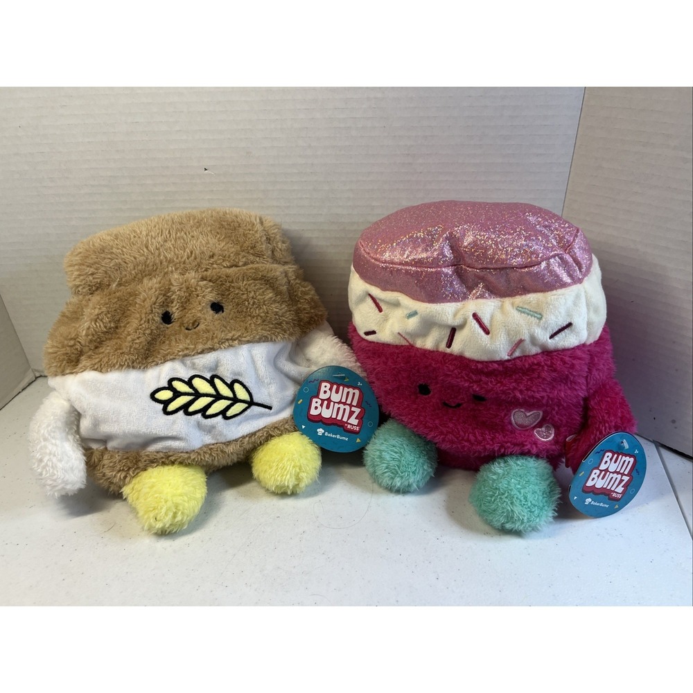 Bumbumz Bakerbumz Jamal Cake &‎ Faith Flour Bum Bumz plush Baker NWT Lot Of 2